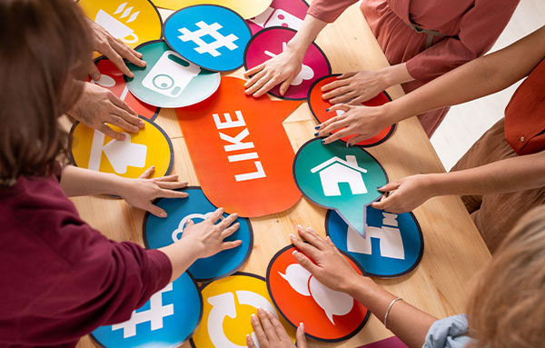 Image of A group of colleagues is collaborating in a modern office setting